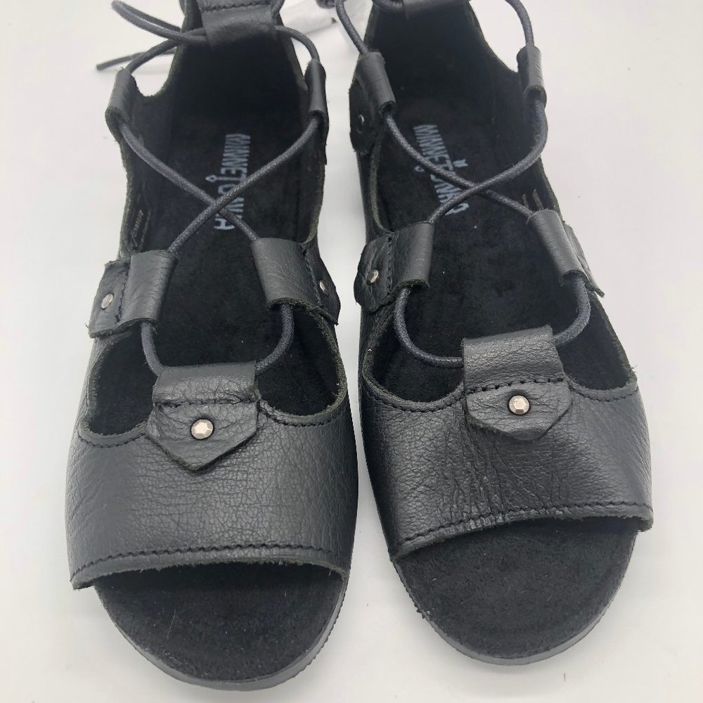 BRAND NEW MINNETONKA SUEDE KEA BLACK Sandal 6